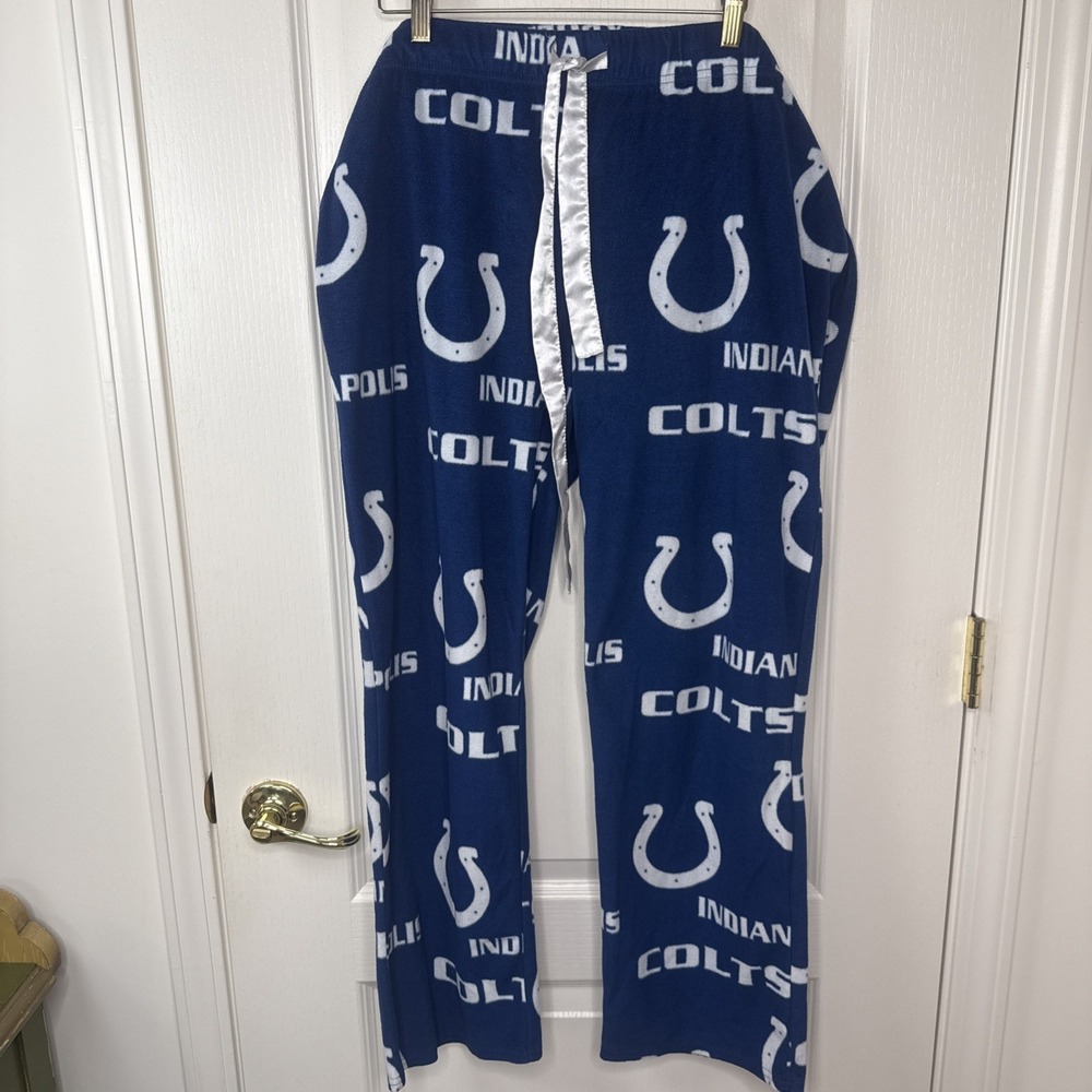 Indianapolis Colts Womens XXL Fleece Pajama Pants Blue NFL Team Apparel Sleep